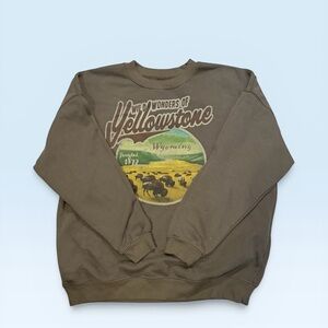 State of Mind Olive Yellowstone Graphic Crewneck